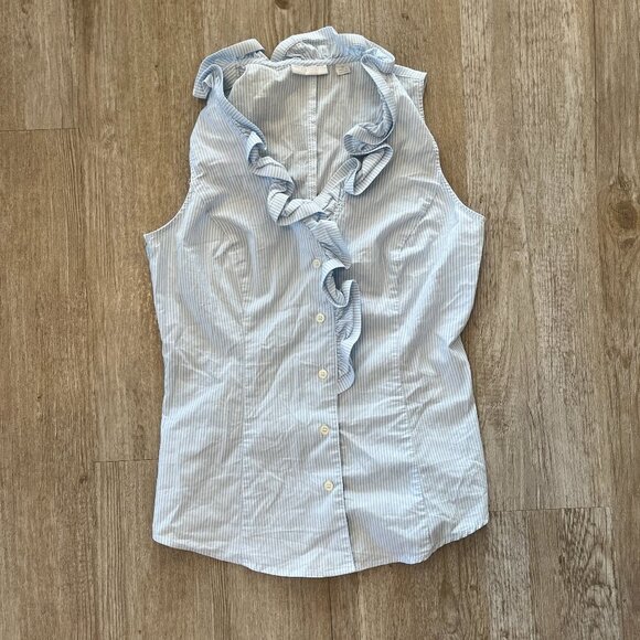 Womens New York & Company Blue Stripe Blouse - XS - Picture 1 of 6